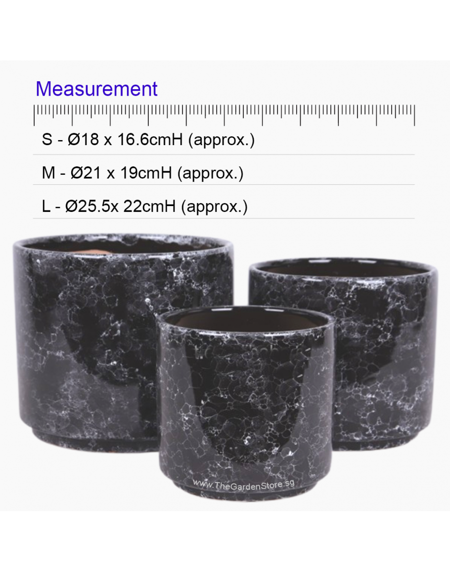 Black Marble Ceramic Pot